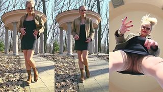 MATURE LADY HAVING FUN OUTSIDE