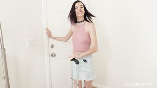 Perfect New Teen Casting Creampie POV with skinny model Audrey Grace