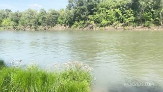 Blowjob and anal sex near the river in the woods with 18 year old teen!