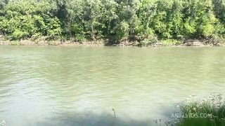Blowjob and anal sex near the river in the woods with 18 year old teen!