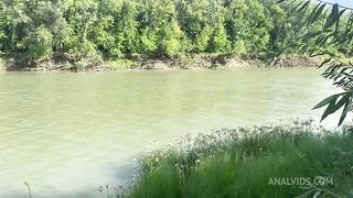 Blowjob and anal sex near the river in the woods with 18 year old teen!