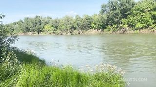Blowjob and anal sex near the river in the woods with 18 year old teen!