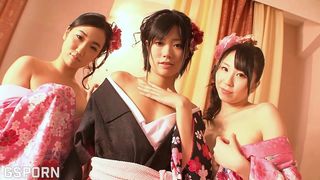 BEST JAV PORN FROM JAPAN FUCKING 3 SEXIES GEISHAS GIRLS FUCKED WITH KIMONO