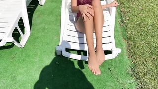Instant Amateur Hard ANAL SEX In Pool Because Of Her Sexy Red Lingerie