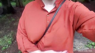 RISKY OUTDOOR SQUIRTING ORGASM IN FOREST. PUBLIC FLASHING SAGGY TITS. HAIRY PUSSY FLASH AMATEUR MILF.