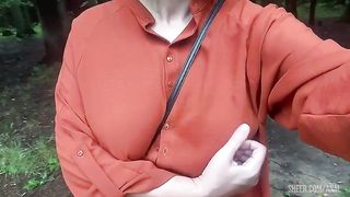 RISKY OUTDOOR SQUIRTING ORGASM IN FOREST. PUBLIC FLASHING SAGGY TITS. HAIRY PUSSY FLASH AMATEUR MILF.