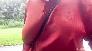 RISKY OUTDOOR SQUIRTING ORGASM IN FOREST. PUBLIC FLASHING SAGGY TITS. HAIRY PUSSY FLASH AMATEUR MILF.