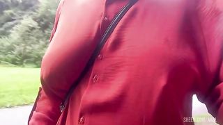 RISKY OUTDOOR SQUIRTING ORGASM IN FOREST. PUBLIC FLASHING SAGGY TITS. HAIRY PUSSY FLASH AMATEUR MILF.