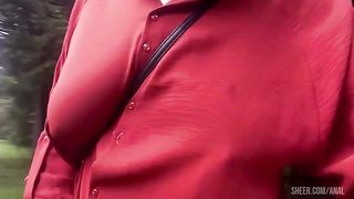 RISKY OUTDOOR SQUIRTING ORGASM IN FOREST. PUBLIC FLASHING SAGGY TITS. HAIRY PUSSY FLASH AMATEUR MILF.