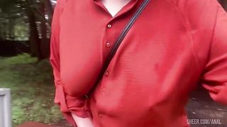 RISKY OUTDOOR SQUIRTING ORGASM IN FOREST. PUBLIC FLASHING SAGGY TITS. HAIRY PUSSY FLASH AMATEUR MILF.