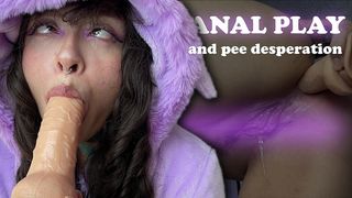THIS SPLIT TONGUE GIRL CAN T HOLD ANAL FUCK AND PEEING ON HIMSELF