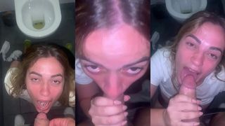 I TAKE A PISS IN HER MOUTH IN A PUBLIC TOILET AND SHE TAKES A FACIAL