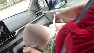 Big Ass Milf Mom With Big Tits Caught Masturbating Publicly In Car & Getting Fingered By Black Guy (Outdoor Sex)