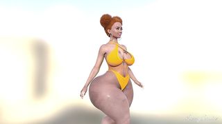 SLIM-THICK JAMAICAN BABE SHOWS OFF HER BIG ASS IN SKIMPY SWIMSUIT - SASSYCOMICS