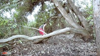 French beauty Mademoiselle Justine gets caught by Max in the woods