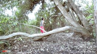 French beauty Mademoiselle Justine gets caught by Max in the woods