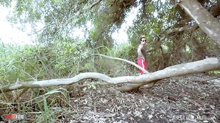 French beauty Mademoiselle Justine gets caught by Max in the woods