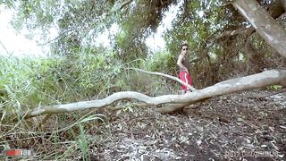 French beauty Mademoiselle Justine gets caught by Max in the woods