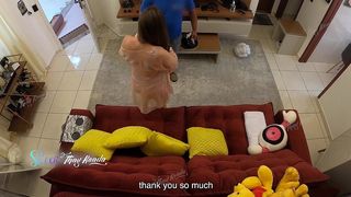 I RECEIVED THE WATER DELIVERY MAN WEARING ONLY A NIGHTGOWN AND ASKED HIM TO HELP ME