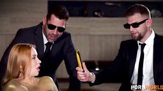 Secret Agents DP Redhead Superhero Kiara Lord After She Sucks Them Both Off GP2600