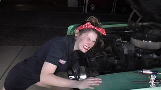 ZIVA THE RIVETER STRUGGLES AT THE CAR SHOP