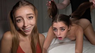 MANHANDLED BY HER ROOMMATE - DESPERATE SPANISH TEEN FUCKED LIKE MEAT