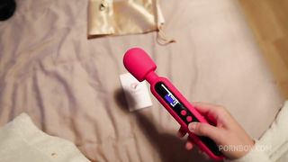 Shaking Orgasm while testing the Funzze LED Display Wand with his Dick in my Ass