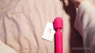Shaking Orgasm while testing the Funzze LED Display Wand with his Dick in my Ass