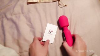 Shaking Orgasm while testing the Funzze LED Display Wand with his Dick in my Ass