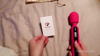Shaking Orgasm while testing the Funzze LED Display Wand with his Dick in my Ass