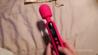 Shaking Orgasm while testing the Funzze LED Display Wand with his Dick in my Ass