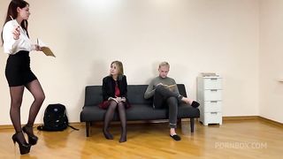 Night School Teacher Sofi Educates Her Students Obedience - Lezdom and Femdom Together