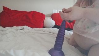 BBW CHERRY STORM FUCKING A UNICORN HORN IN THE ASS!