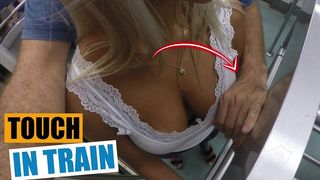 STEPMOM’S UNEXPECTED CONNECTION ON A CROWDED TRAIN - SHE TOUCH SLOWLY THE DICK OF A STRANGER MAN