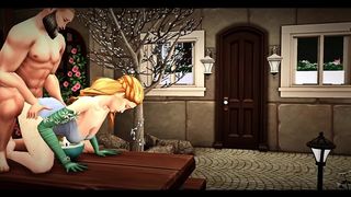 THE BLISSFUL SIMMERS_SIMS EROS AND FLORA SNEAK OFF FOR SEX ON THE PICNIC TABLE