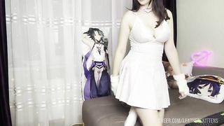 an hour of streaming a cute student, a lot of toys and big tits, watch until the end