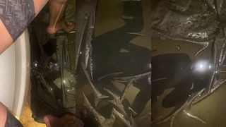 MILFYCALLA - STEPMOM PISSES ALL OVER BATHROOM