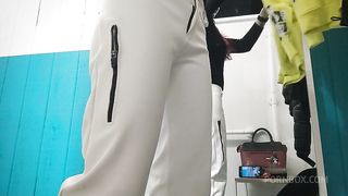 ALL REAL!! real fitting room! spy behind the curtain