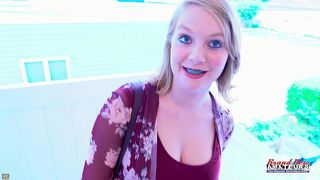 BUSTY BLONDE CUTIE ASTRID ENJOYS SUCKING A HARD COCK AND GETS POUNDED!