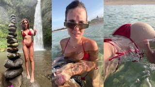 GIRL IN RED BIKINI STUNS EVERYONE WITH BOLD BEACH MOVE