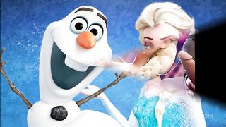 Elsa gives herself to Olaf and his big carrot