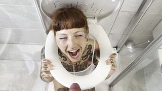 PISS HUNGRY TOILET SLUT HARDCORE DEEPTHROATING MESS