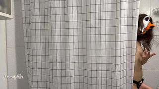 SHE PEGGS HIM HARD IN A BATHROOM