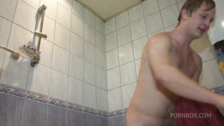 Cute blonde arrives at boyfriend's place and gets analyzed