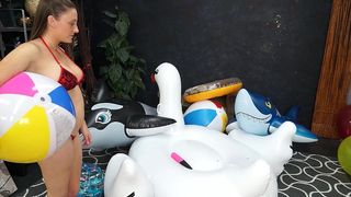 MELANIE HICKS TURNED ON BY INFLATABLES-MASTURBATES