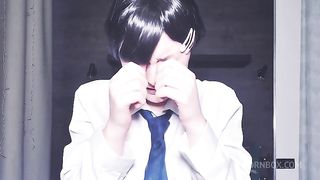 The devil wanted to watch Kobeni fuck three cocks until pussy creampie in exchange for her freedom