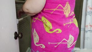 Big Ass Horny SSBBW Blonde Milf Taking Shower & Twerking Big Booty (Showing Big Juicy Wet Pussy) POV