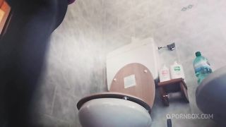 Orgasm and big pee on the toilet 4K