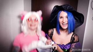 HALLOWEEN sex with a neighbor, anal GAPE and squirt