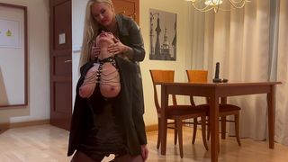 DOMINANT BEAUTIFUL BLONDE MAKES SUBMISSIVE SLUT SUBMIT.